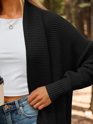 Miniatura 5 de LILLUSORY - Cárdigan largo para mujer, abrigo de invierno de gran tamaño con frente abierto