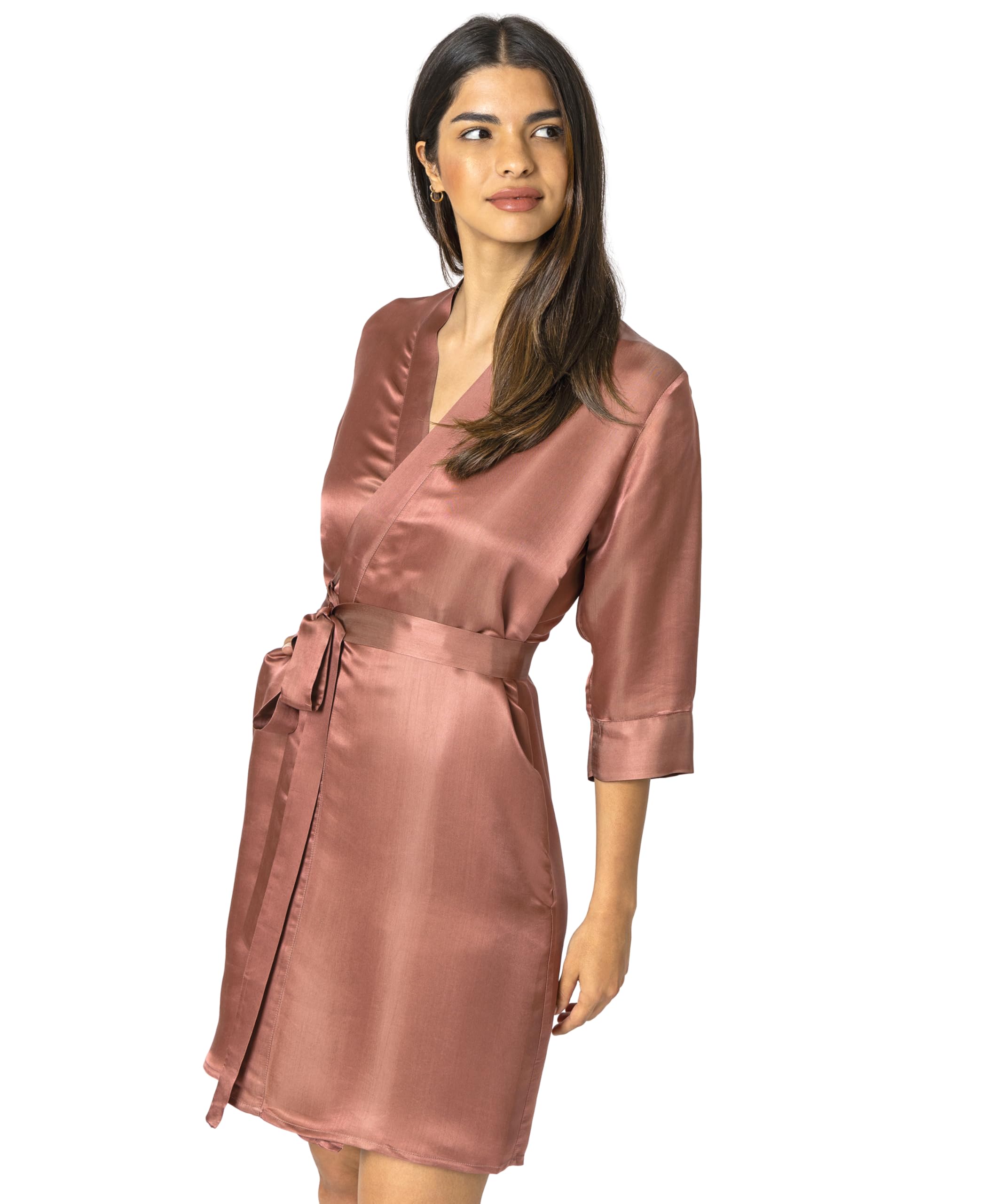 Tara Sartoria Luxury Artisan Silk Robe for Women, Knee Length, Washable, 27 Momme, XS–4XL, Oprah Daily 2025