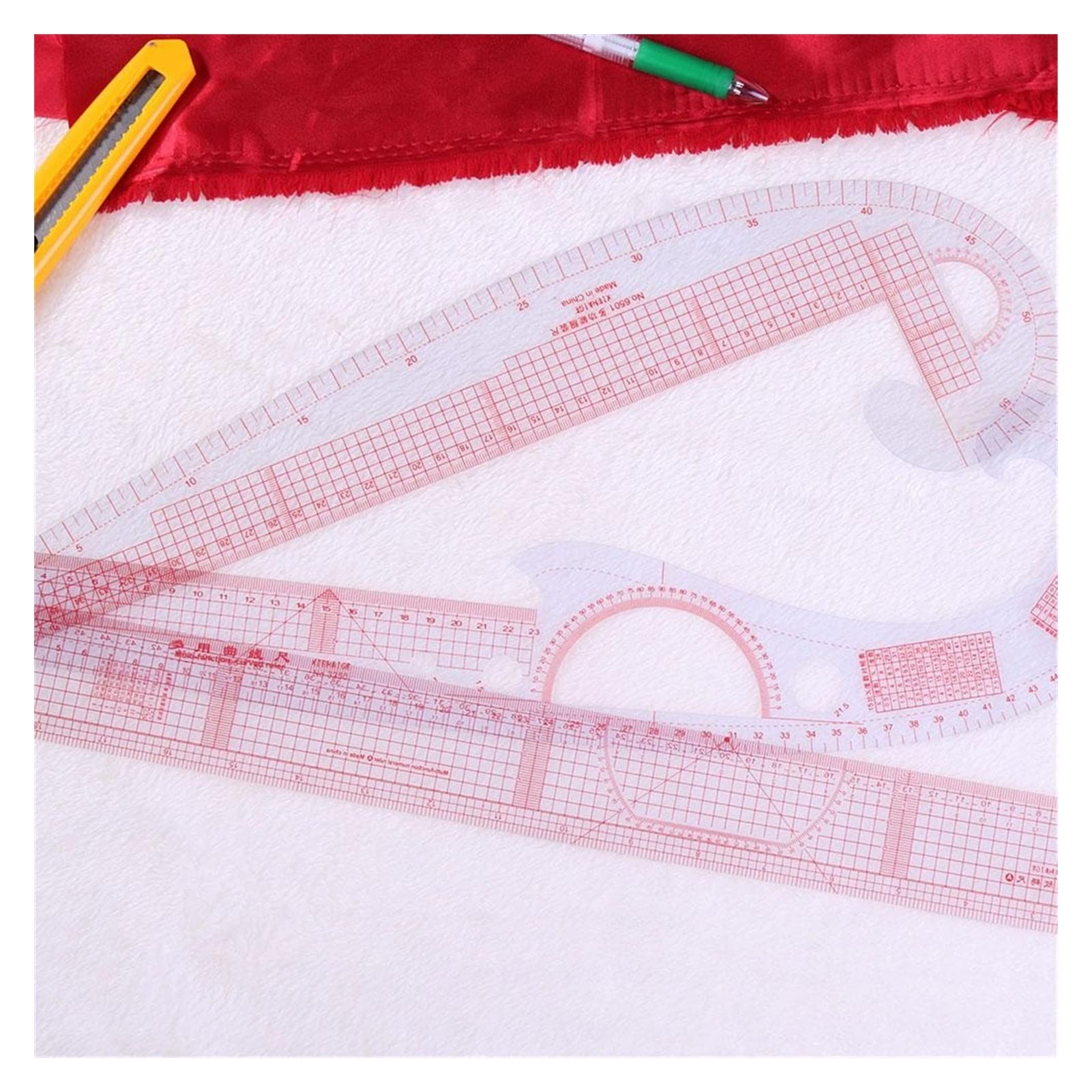 Righello, Kit di misurazione for Sarto, Metro da Cucito Trasparente, Braccio for Manica, Set di Curve francesi, Righello da Taglio, Set di Ruote a Pale,Righelli(United Kingdom)
