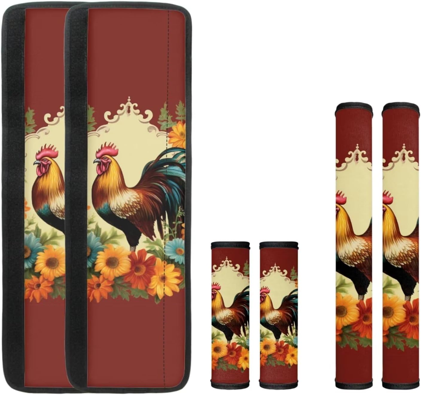 DISNIMO Sunflower Rooster Refrigerator Handle Covers Set of 6, Adorable Kitchen Appliance Handle Covers Microwave Oven Dishwasher Fridge Door Handle Covers Protector