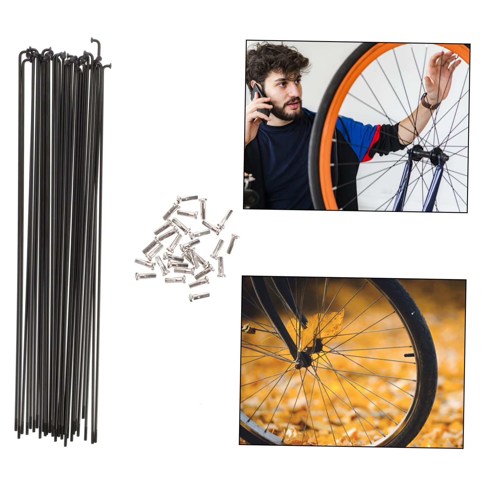 VANZACK 30Pcs Premium Steel Bike Spokes for Mountain Bicycles Durable Wheel Parts with Smooth Finish for Enhanced Performance and Easy Installation