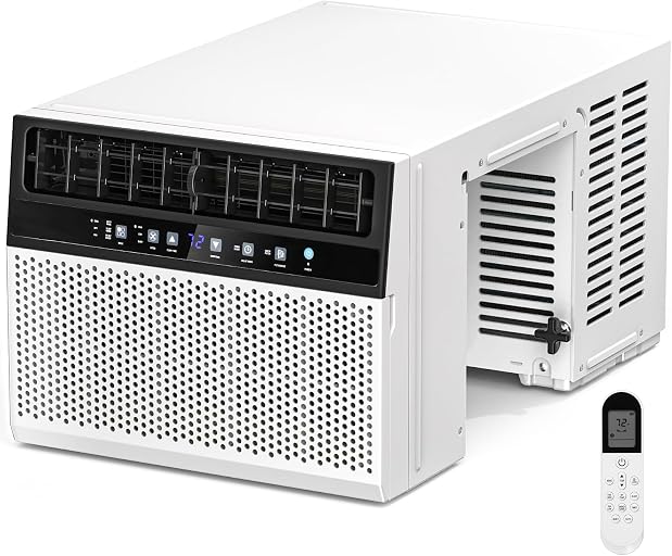 Antarctic Star 12,000 BTU Window Air Conditioners, U-Shaped Air Condtioner Unit Cools up to 550 Sq. Ft, 6 Modes 24H Timer Energy-saving Window AC Units, Full Window View, Easy to Install, White
