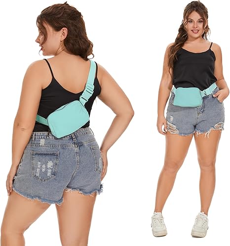 Miniatura 2 de Riñonera cruzada para mujeres y hombres con correa ajustable, bolsa de cintura pequeña para viajes, entrenamiento, correr, senderismo