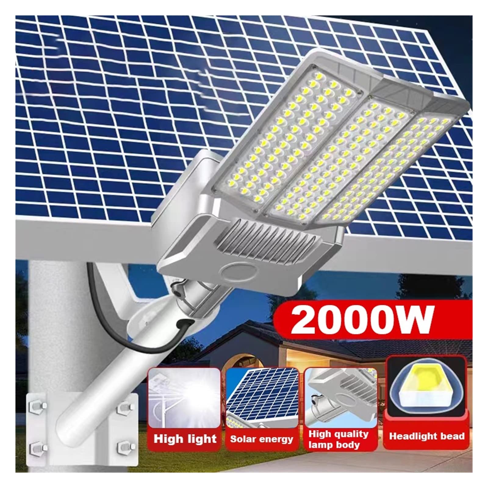 Lampy Solarne ZewnęTrzne, 600000LM Słoneczna latarnia uliczna Zewnętrzna aluminiowa słoneczna latarnia uliczna Ogród Światło słoneczne Pilot Wodoodporna lampa słoneczna Bardzo Szeroki KąT śWiecenia(10