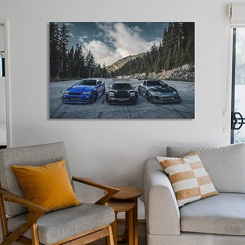 Miniatura 6 de JDM Japanese Sport Car Poster - Premium Canvas Wall Art for Living Room & Garage Decor - Perfect Car Enthusiast Gift (30x45cm, Framed/Unframed)