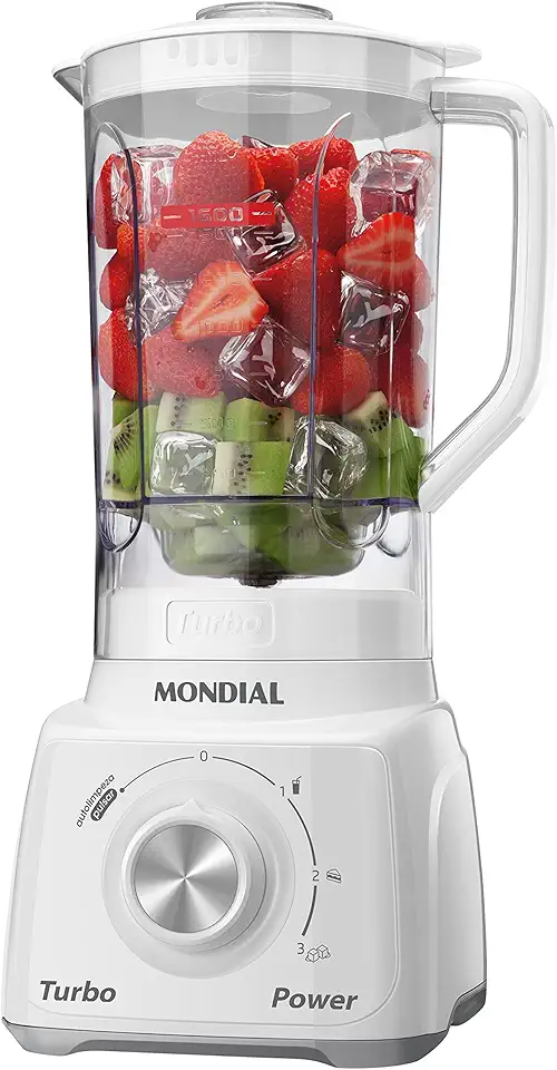 MONDIAL Liquidificador Turbo Power, Branco/Cinza, 550W, 110V - L-99 WG
