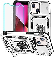 Vista 15 de HNHYGETE Funda para iPhone 13 con protector de pantalla HD: [grado militar de 20 pies probada en caídas] Funda protectora a prueba de golpes