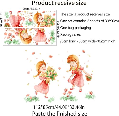 Miniatura 129 de Adhesivo decorativo para pared, diseño de luna morada, flores, mariposa, nubes, para decoración de dormitorio, sala de estar