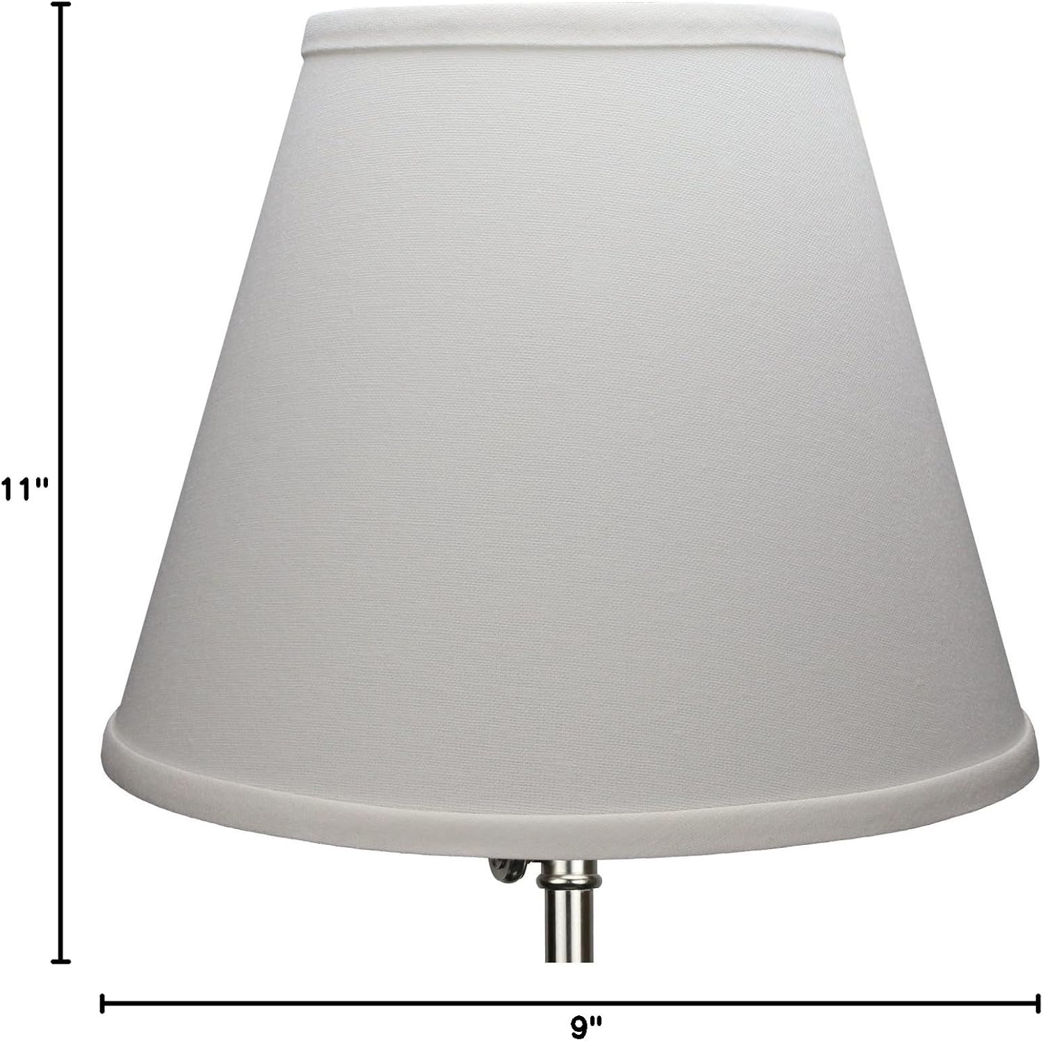 FenchelShades.com Lampshade 6" Top Diameter x 11" Bottom Diameter x 9" Slant Height with Washer (Spider) Attachment for Lamps with a Harp (Linen Cream)