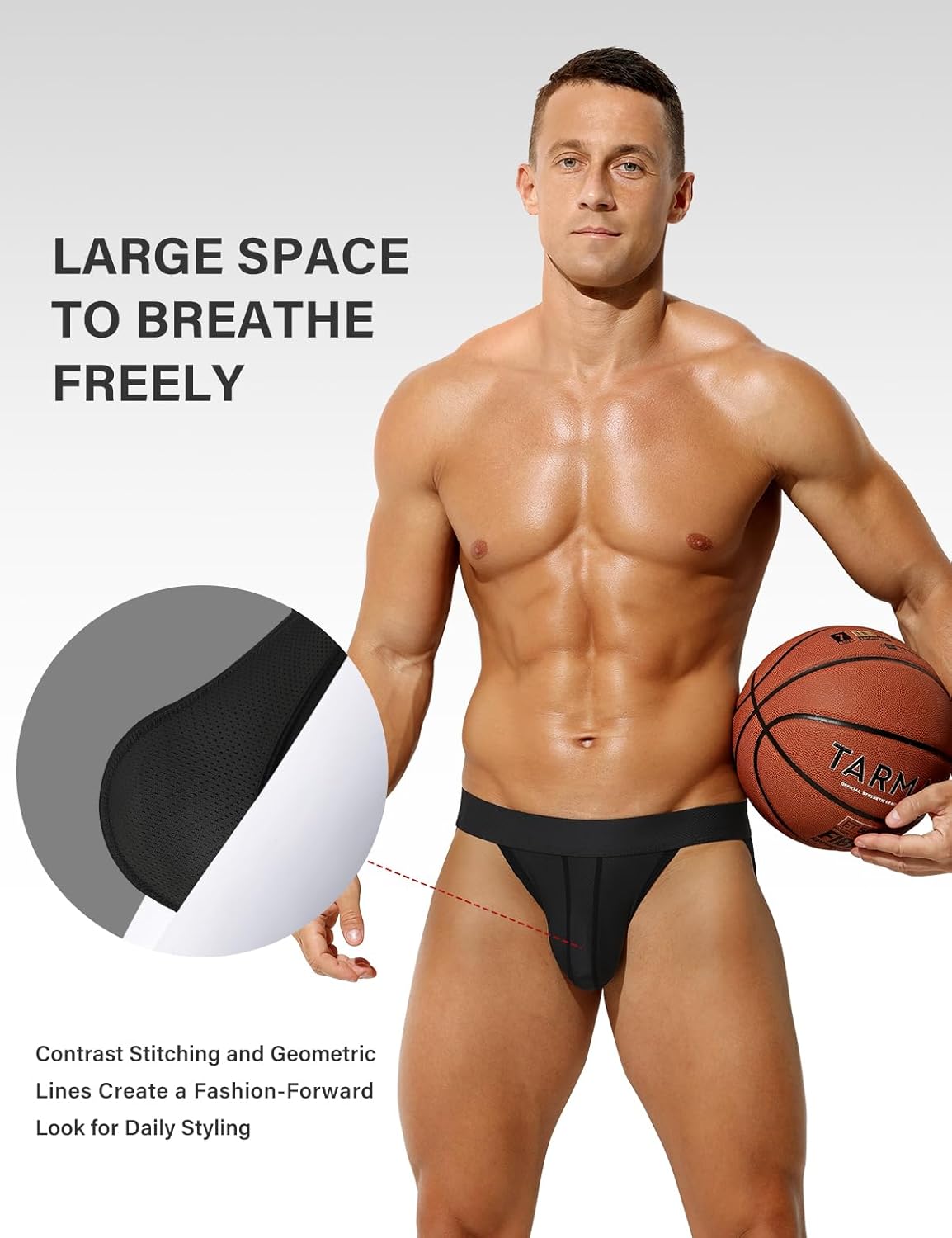 Arjen Kroos Mens Briefs Breathable Sexy Mesh Briefs Underwear Low Rise Underpants Wicking-Moisture Underwear 3 Pack - Image 4