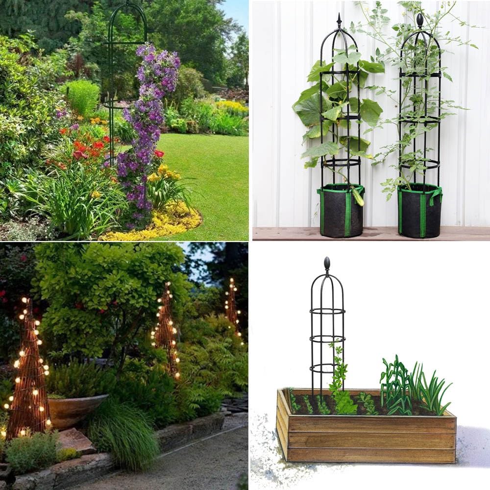 Supporto for piante for piante rampicanti, fiori, arbusti, verdure-Telaio a traliccio in acciaio-Supporti for rose rampicanti antiruggine-Supporti for piante-Per rampicanti e fiori, 25,4x145 cm/10x57