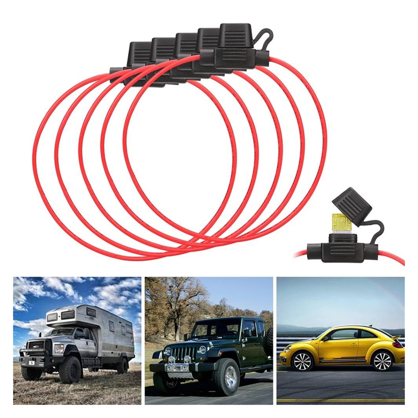 20 Stück wasserdichter Standard-Flachsicherungshalter, staubdichte, hochtemperaturbeständige, spritzwassergeschützte Premium-Sicherungen