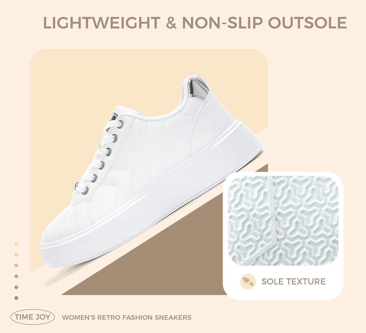 Women's Fashion Platform Sneakers Synthetic Leather & Metallic Accents for Casual Tennis & Everyday Comfort - Image 6