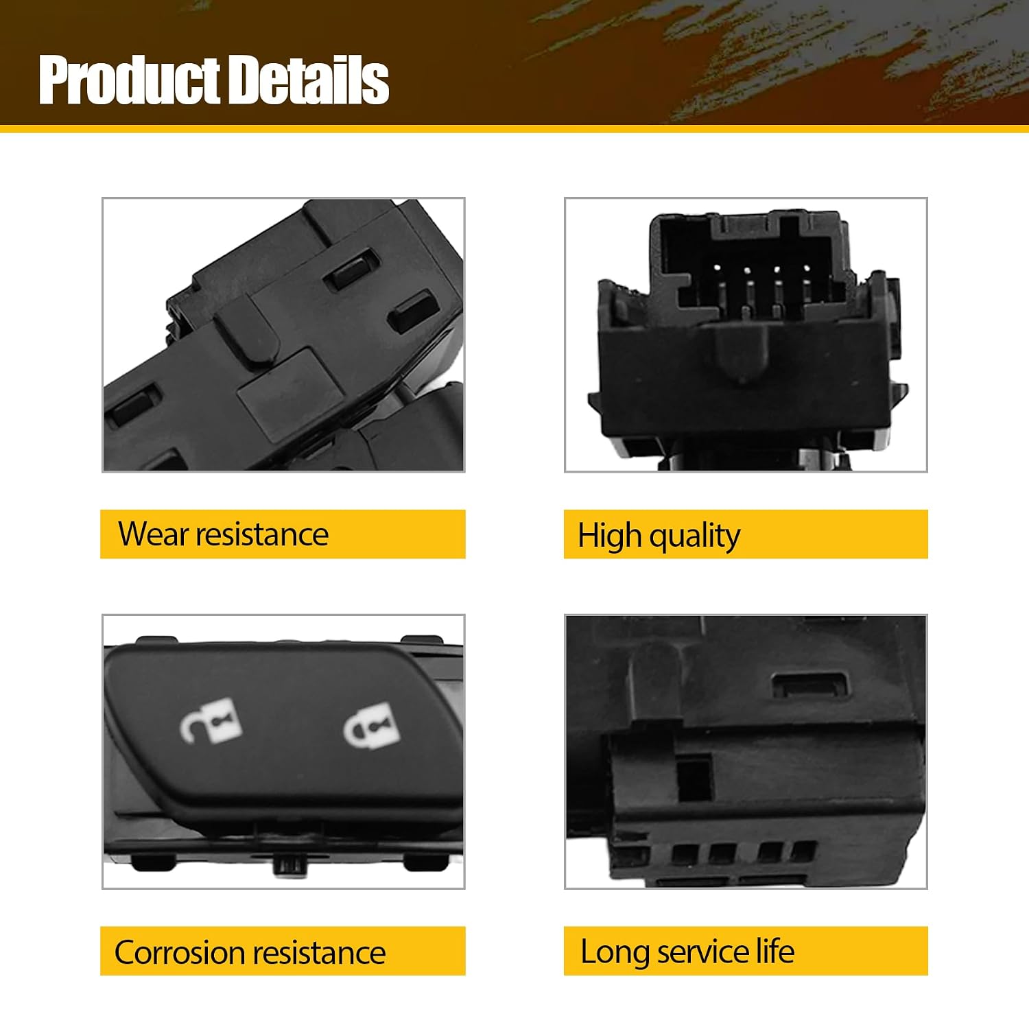 22899701 Door Lock Switch Button Driver Side Fit for Chevy Sonic 2017-2020 Impala 2014-2017 for Buick Regal 2014-2017 Black