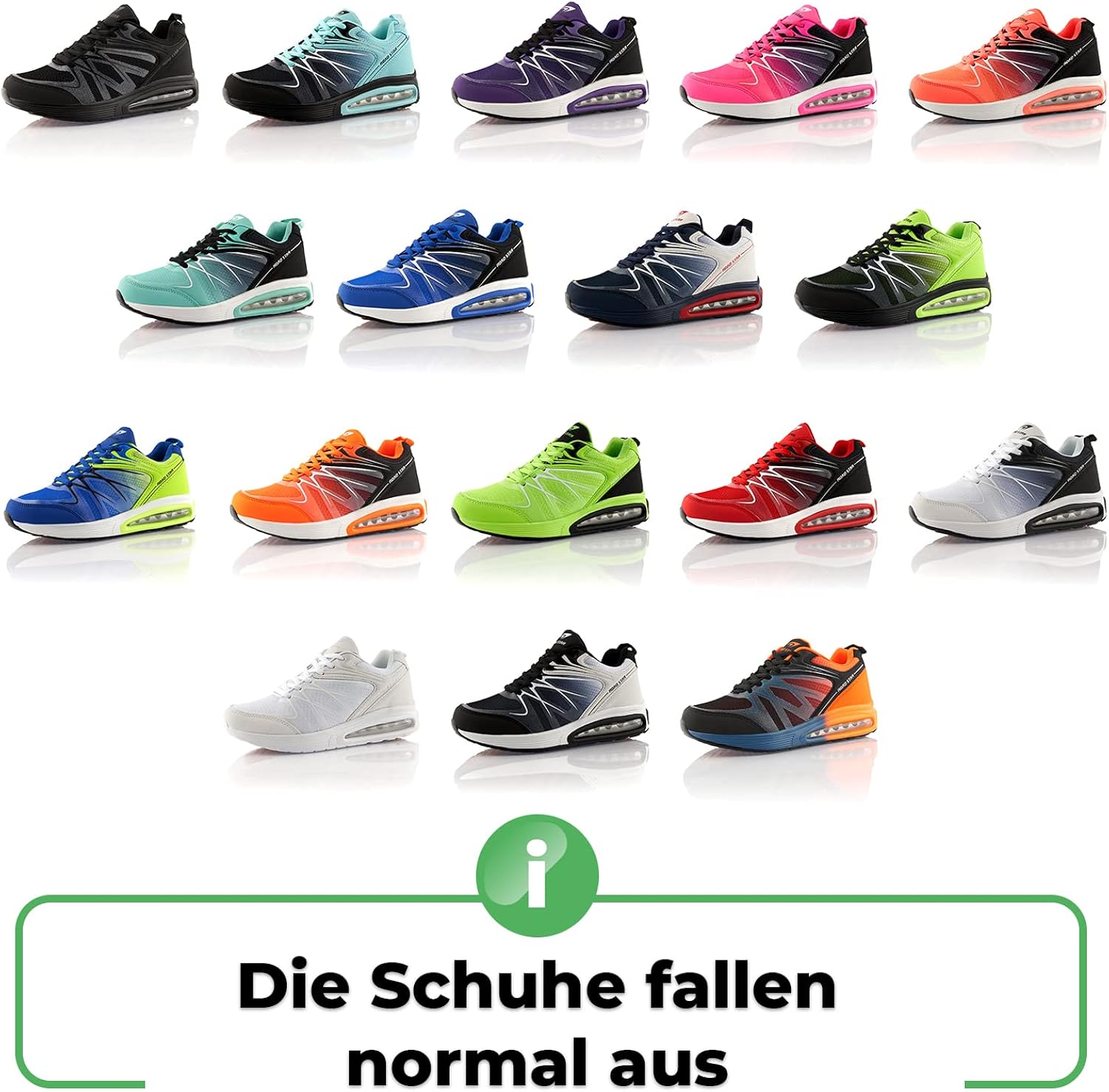 Fusskleidung unisex trainers, cushioned sports shoes, lightweight running shoes 38 EU White