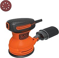 BLACK+DECKER 5 Inch Random Orbit Sander, 2.0 Amp, 12000 OPM Corded BDERO100 - Swirl-Free Finish with Dust Bag