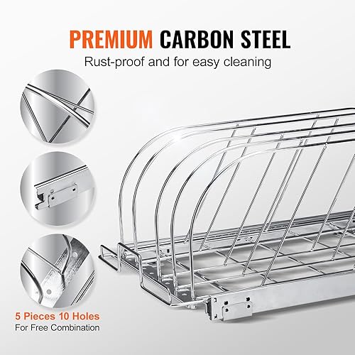 Miniatura 6 de VEVOR Estante para sartenes y ollas, organizador extensible para debajo del gabinete, bandeja para hornear bandejas para hornear, separadores de