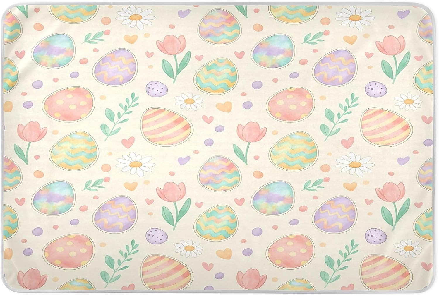 CEBUGI 34” x 52”Washable Underpads Heavy Absorbency Waterproof Incontinence Bed Pads Easter Eggs Pee Pads for Adults Kids and Baby