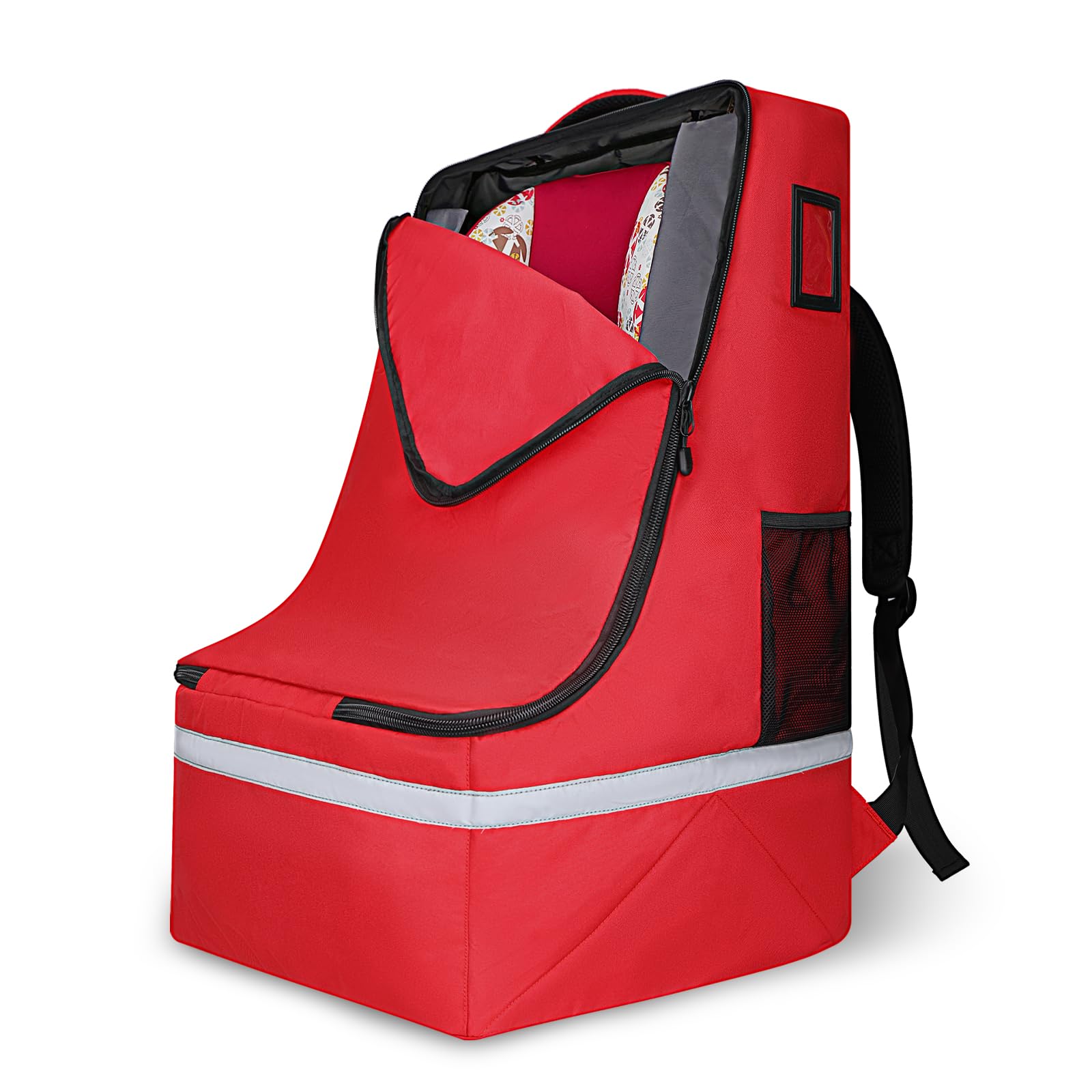 LARIPOP Car Seat Travel Bag for Airplane Gate Check Approved, Padded Backpack with Adjustable Straps, Reflective Strips & Protective Feet for Infant