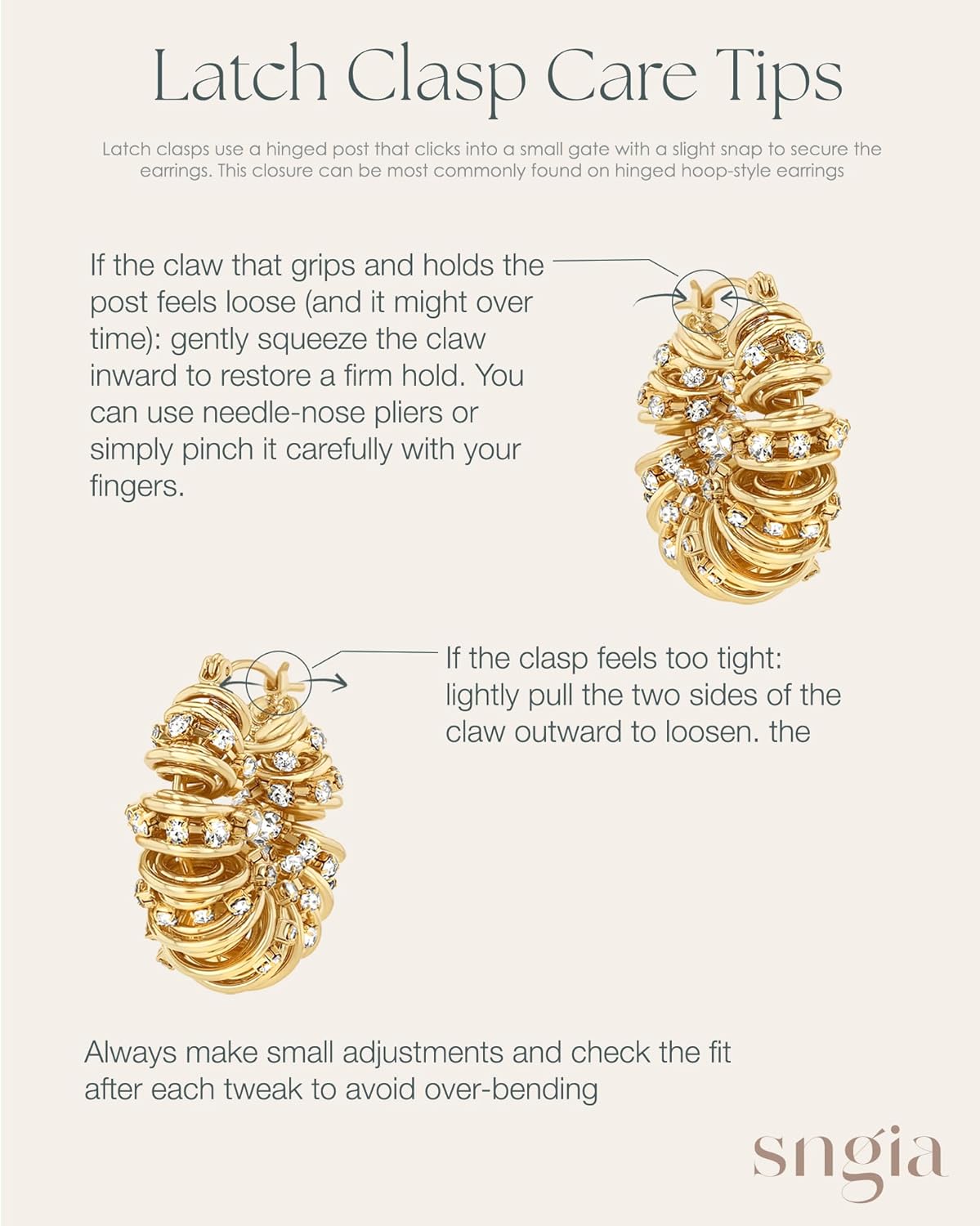 18K Gold Plated Chunky Curve Twisted Open Hoop Statement Stud Earrings with CZ for Women by SNGIA, Large Handmade Spiral Texture Braided Formal Trendy Hoop Jewelry Gifts, Big Circl...