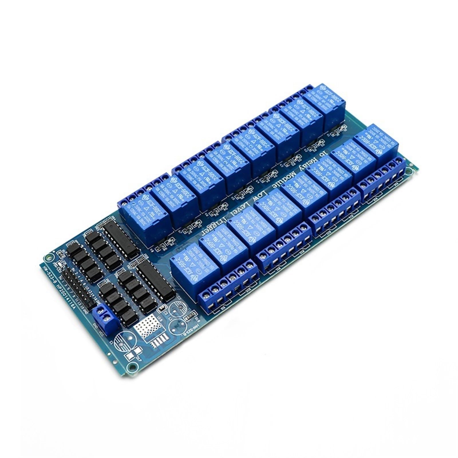 CSKWLLNBC 16 Channel Relay Shield Module DC 5V 12V 24V with Optocoupler LM2576 Microcontrollers Interface Power 1Pcs(12V Relay Module)
