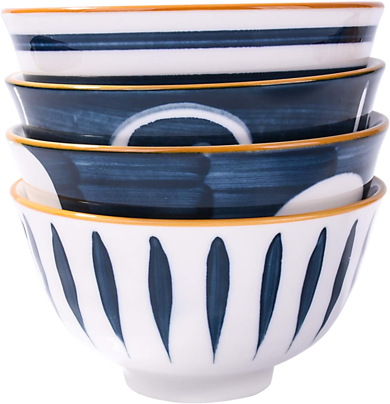  | Cerficer Japanese Rice Bowls set, Ceramic Rice Bowls set of 4 for Rice Soup Oats: Rice Bowls