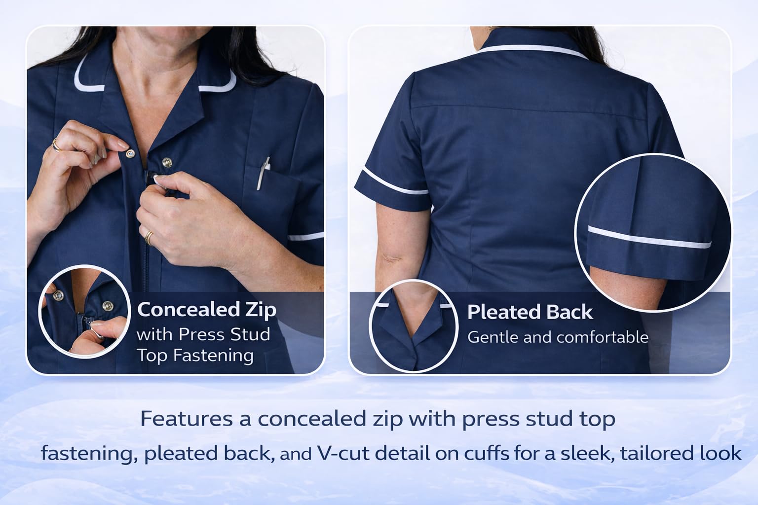 Skywear T66 Healthcare and Beauty Tunics Woman Girls Ladies Tops Office Uniform Shirts in Multicolors — view 4