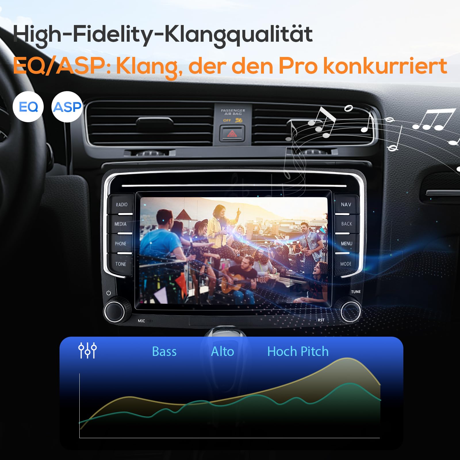 Haudio 2 Din Autoradio mit Kabellosem Apple CarPlay & Android Auto, 7 Zoll Autobildschirm mit Canbus, Bluetooth,Mirror Link, FM/AM/RDS/SWC Autostereo für VW Golf 6, Passat, Polo, Tiguan, Jetta & Skoda
