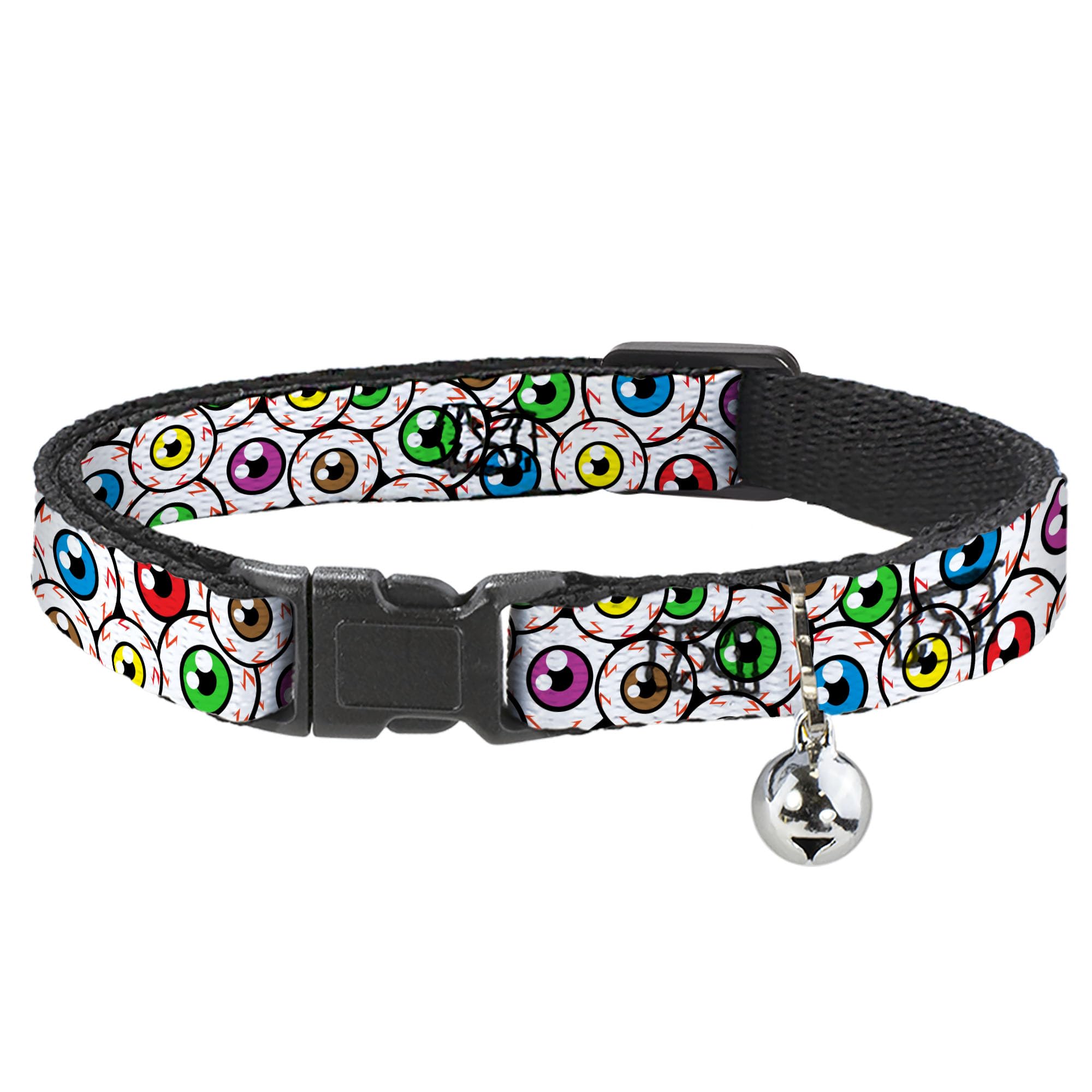 Collar de gato con globos oculares apilados de 8 a 12 pulgadas y 0.5 de ancho