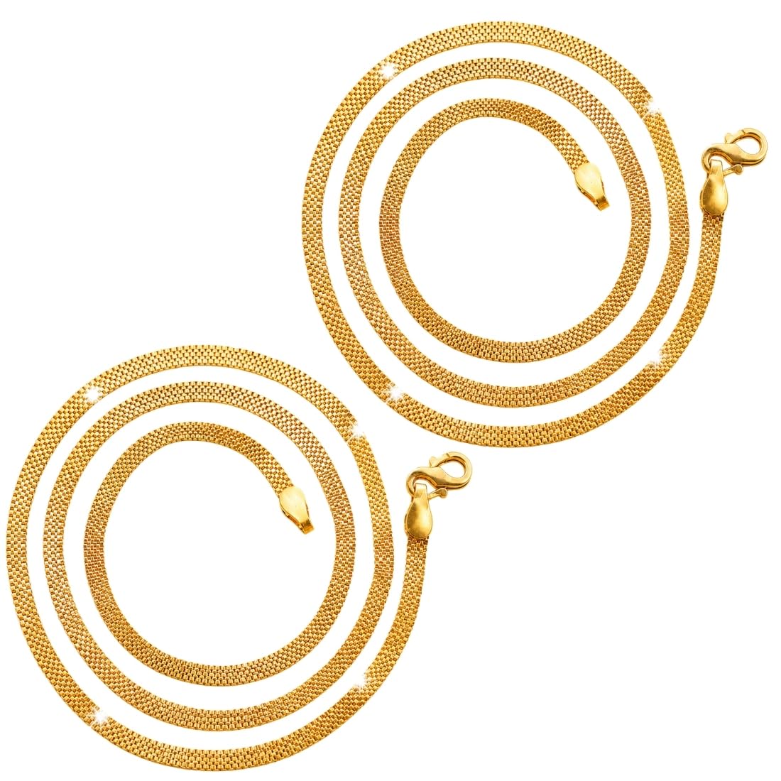 1gm Gold Plating 28in Light Weight Mesh Chain Necklace-image-5