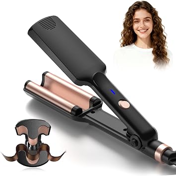 Mini Hair Crimper for Women,Crimper Hair Tool Heating up 390F, Waver Curling Iron 100-240V Crimping Iron for All Style 9.5 Inch/1.5 Inch