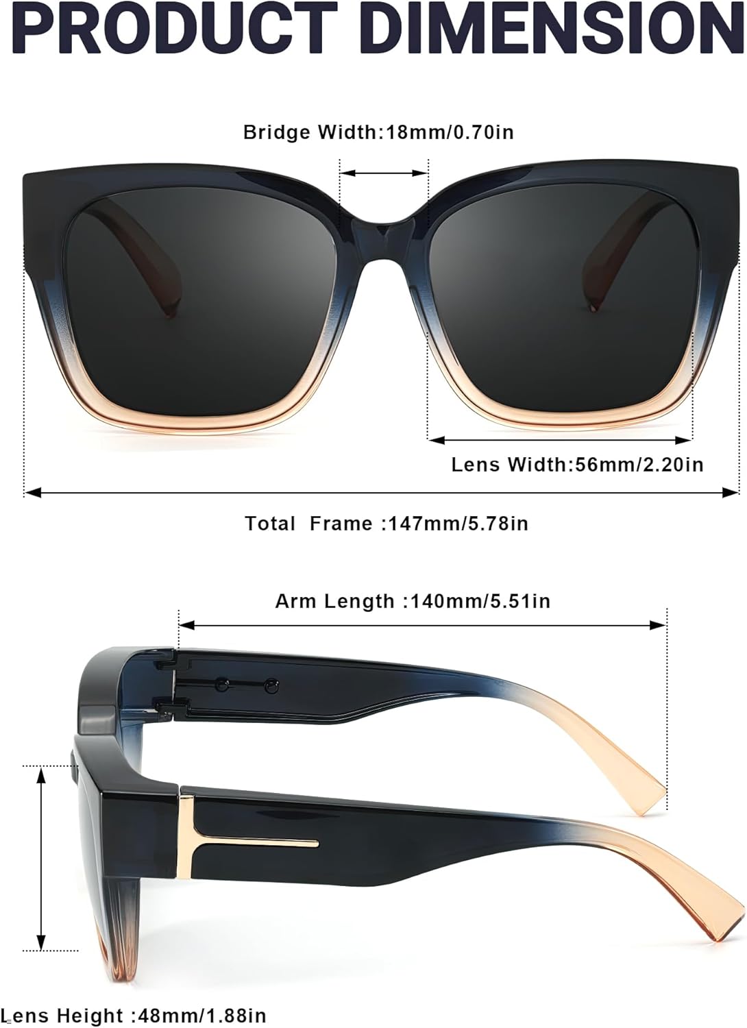 Myiaur Fit Over Sunglasses for Women, Trendy Designer Style Oversized Polarized Sunglasses for Driving with UV400 Protection - Image 4