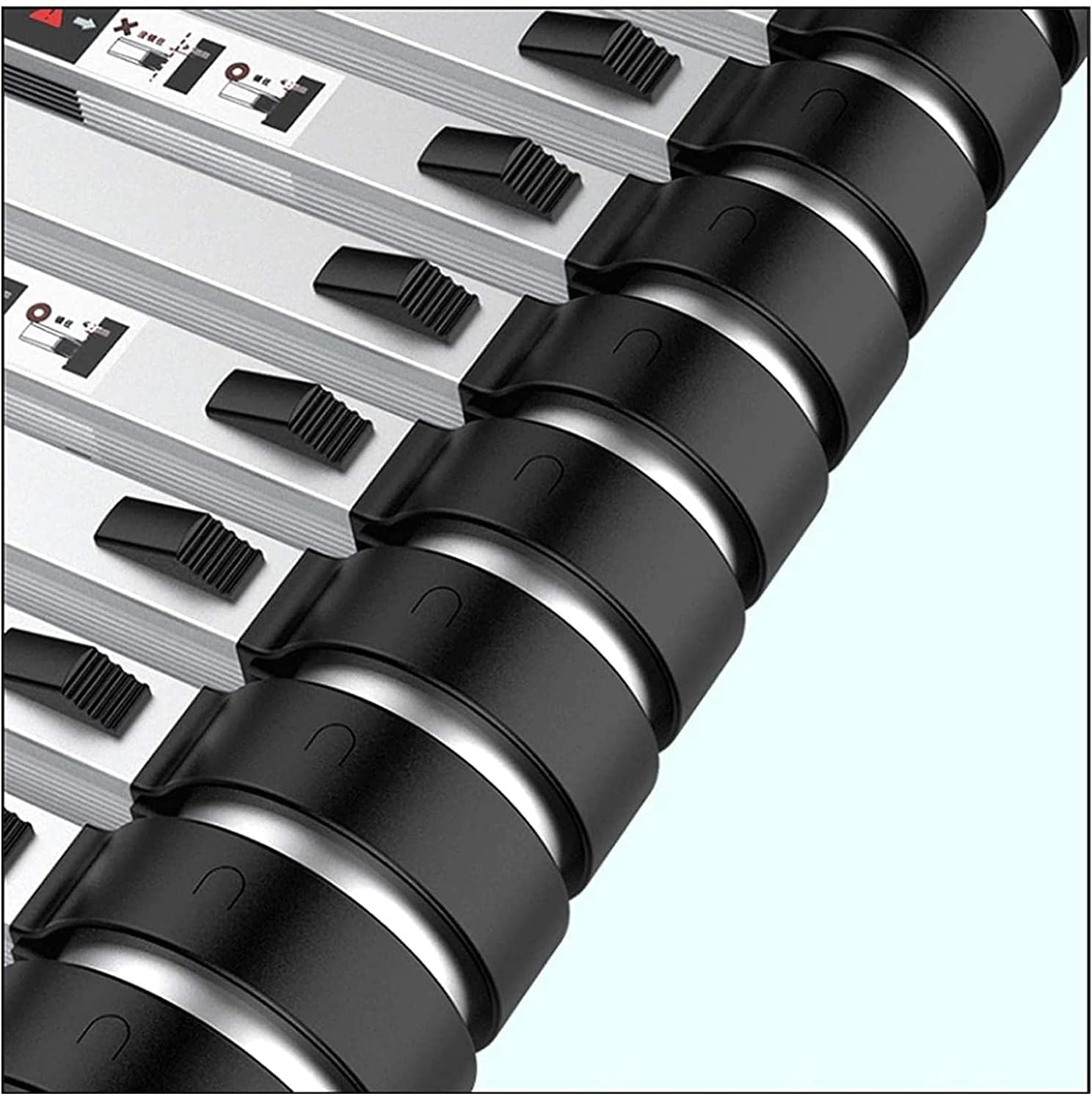 OKUOKA Ladders,Telescoping Ladder 30 Ft Aluminum Telesconductor One Button Retraction with a Keys, Collapsible Ladder with Sploaded Locking Mechanism for Home Rv Loft/19Ft