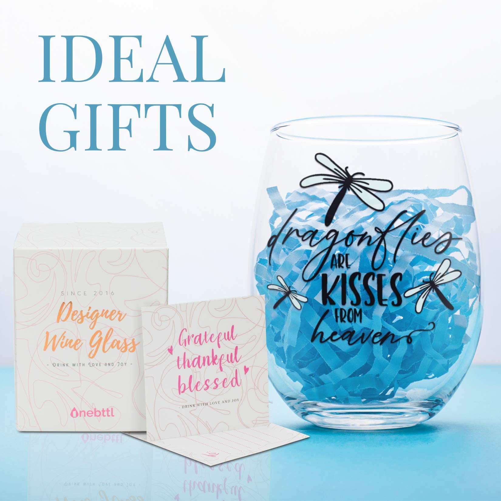 Dragonfly - Copa De Vino Sin Tallo - Regalos únicos Para Mujeres Y Hombres Que Aman Las Libélulas - Grande 17 Onzas - España