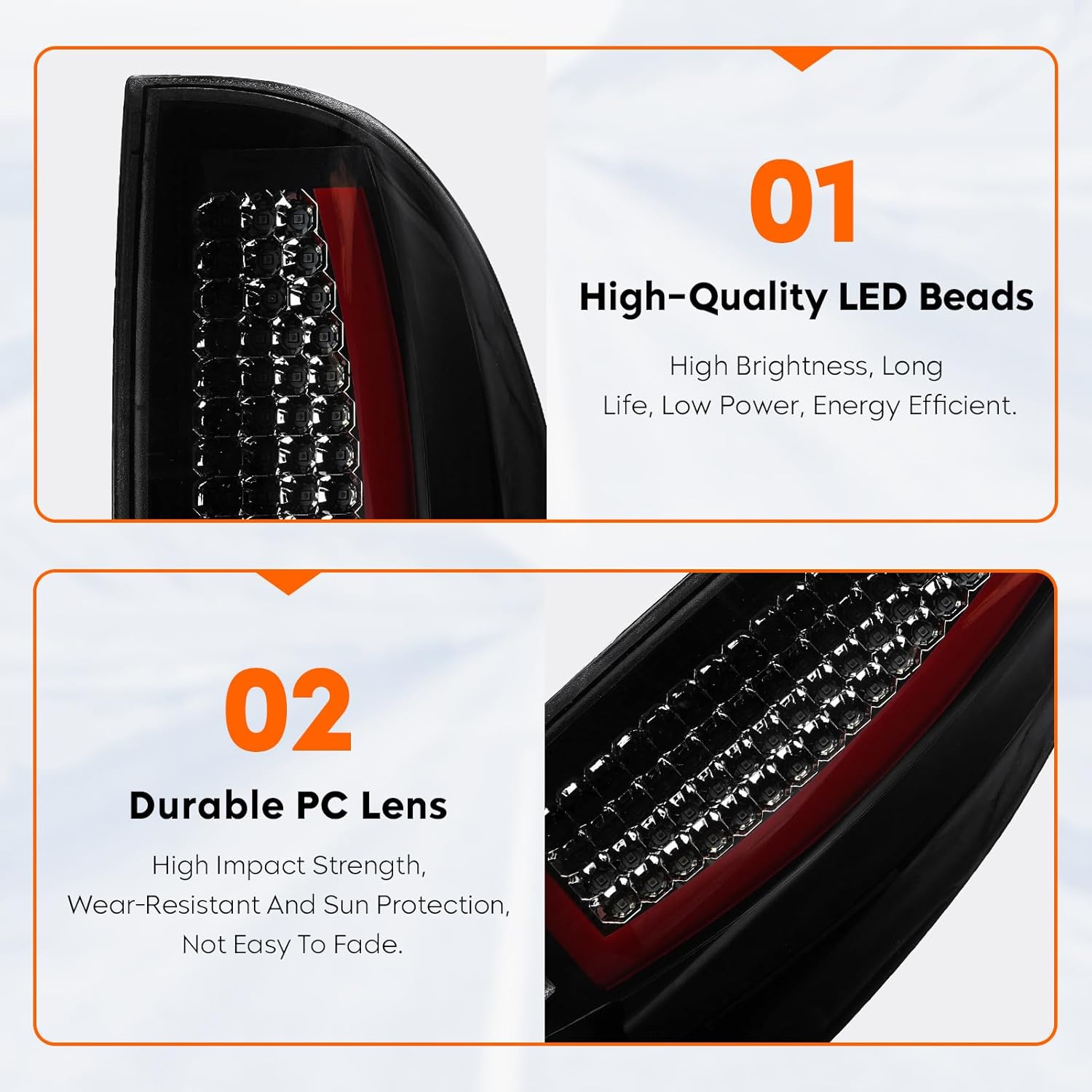 Tail Light + 3rd Third Brake Cargo Lamp for 2005-2015 Toyota Tacoma, High Mount Stop Light Rear LED Taillight Assembly, TO2800177, TO2801177, TO2800158, TO2801158, 8156004150, 8155004150