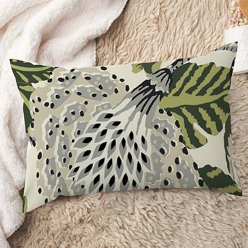 Vista 815 de ArogGeld Chinoiserie - Fundas de almohada escénicas asiáticas, estilo asiático, funda de almohada azul y verde Kelly, funda de cojín para decoración