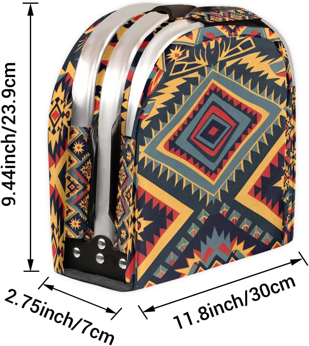 Aztec Picnic Basket Vintage Geometric Large Collapsible Market Baskets Portable Reuasble Shopping Bags with Handles for Camping Beach Travel