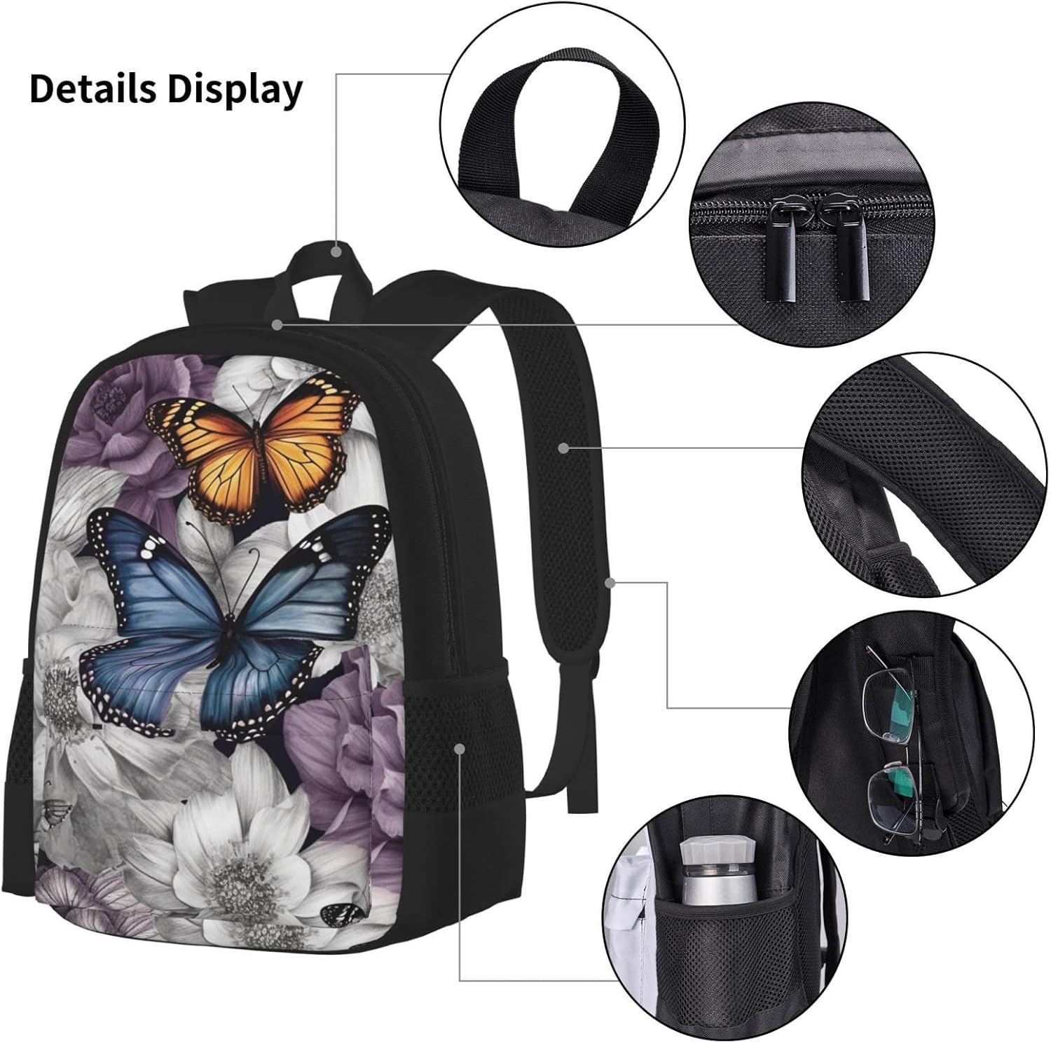 3 in1 Travel Laptop Backpack with Lunch Bag and Pencil Case Casual Daypack image 4