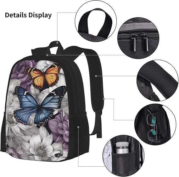 3 in1 Travel Laptop Backpack with Lunch Bag and Pencil Case Casual Daypack