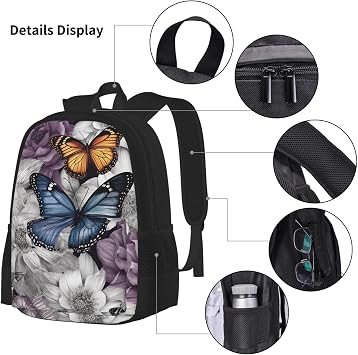 3 in1 Travel Laptop Backpack with Lunch Bag and Pencil Case Casual Daypack