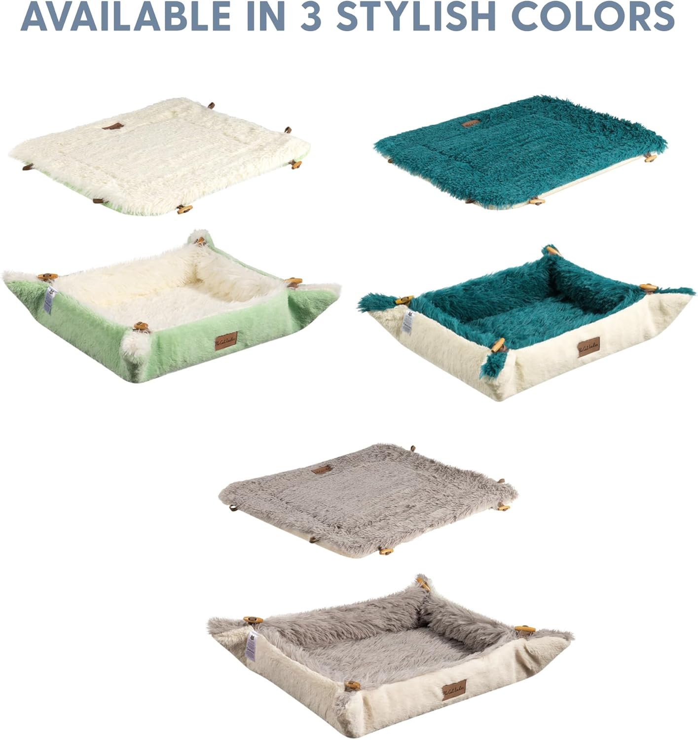 The Cat Ladies Self Warming Heated Cat Bed Mat - Heated Outdoor Kitten Bed Mat - Non Electric Heating Pad - for Indoor and Outdoor Cats - Reversible Comfortable Design - Dark Green
