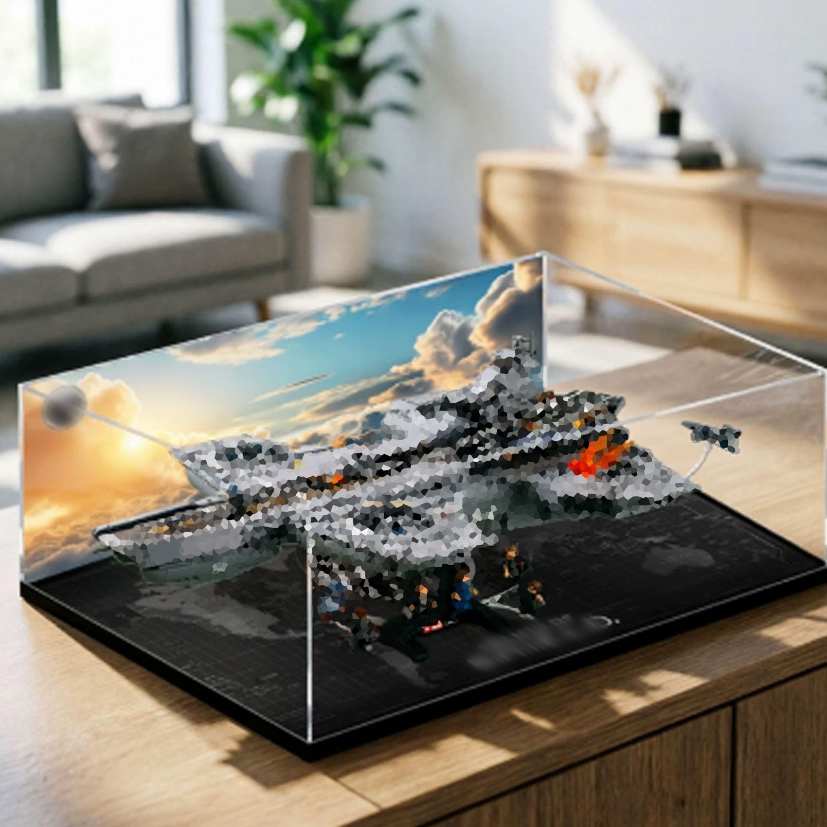 Dustproof acrylic Display Case for Le-go 76354 Aircraft Carrier Model-display box only (background 3mm-B)