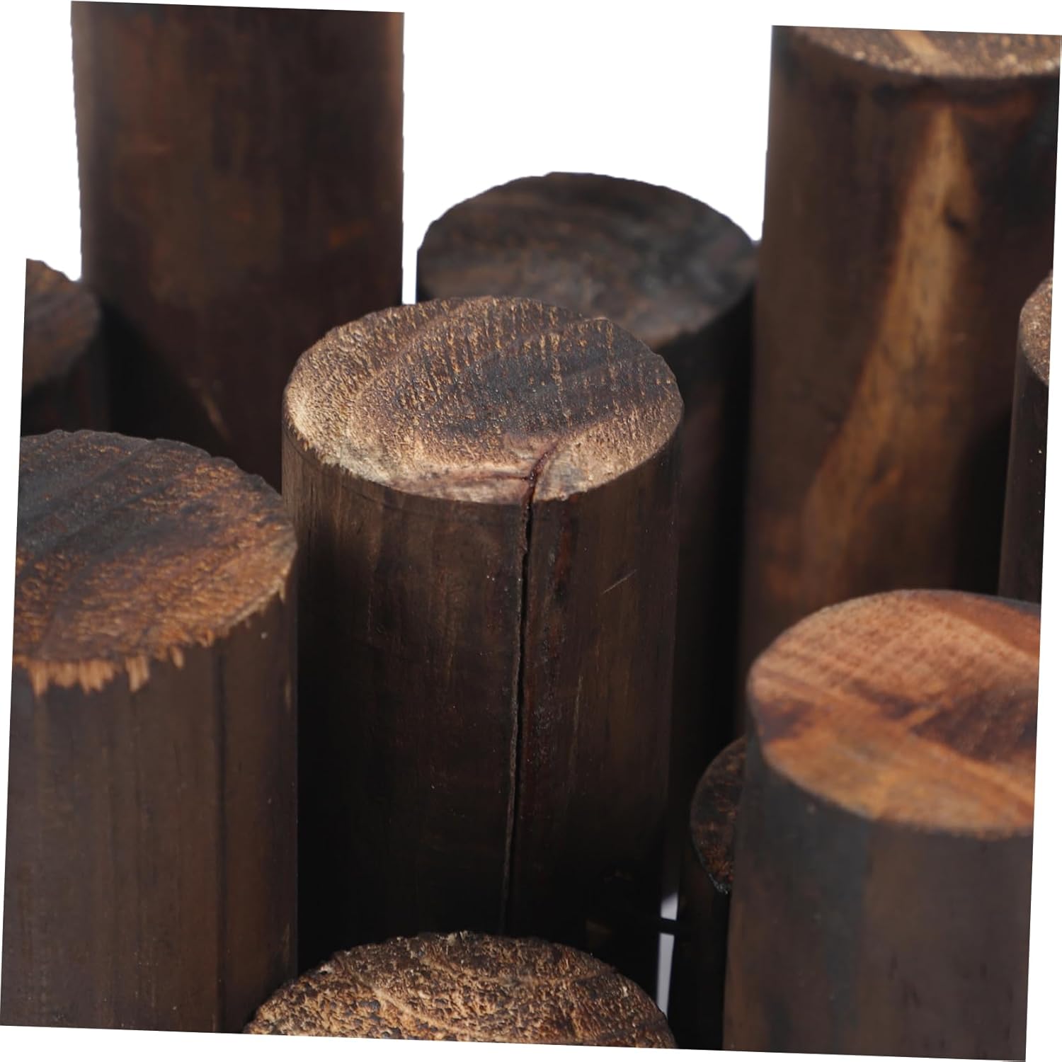 MERRYHAPY Outdoor Wooden Garden Fence Decorative Courtyard Border for Flower Beds and Lawns Carbonized Wood for Enhanced Durability Easy to Install Height