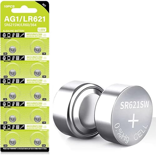 TXY 10PCS LR621 AG1 SR621SW 364 LR60 164 1.5V Batería de reloj alcalino Pilas de botón