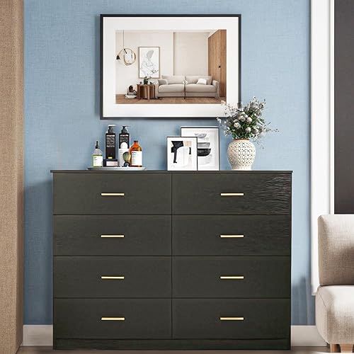 Miniatura 9 de Spaco Cómoda blanca para dormitorio, cómoda de 6 cajones con mango dorado, cómoda de almacenamiento de madera moderna para dormitorio, sala de estar