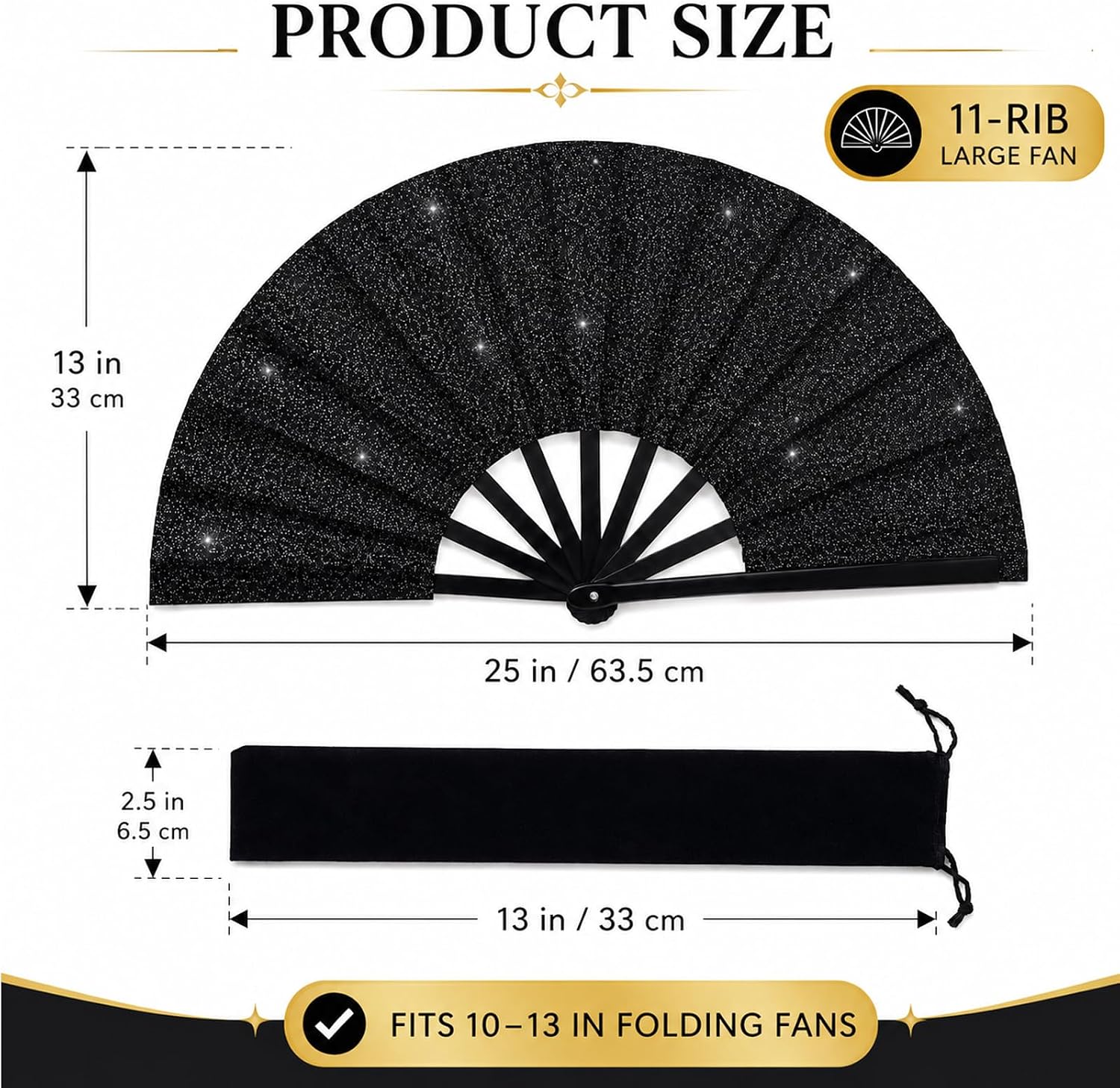 13inch Large Hand Fan
