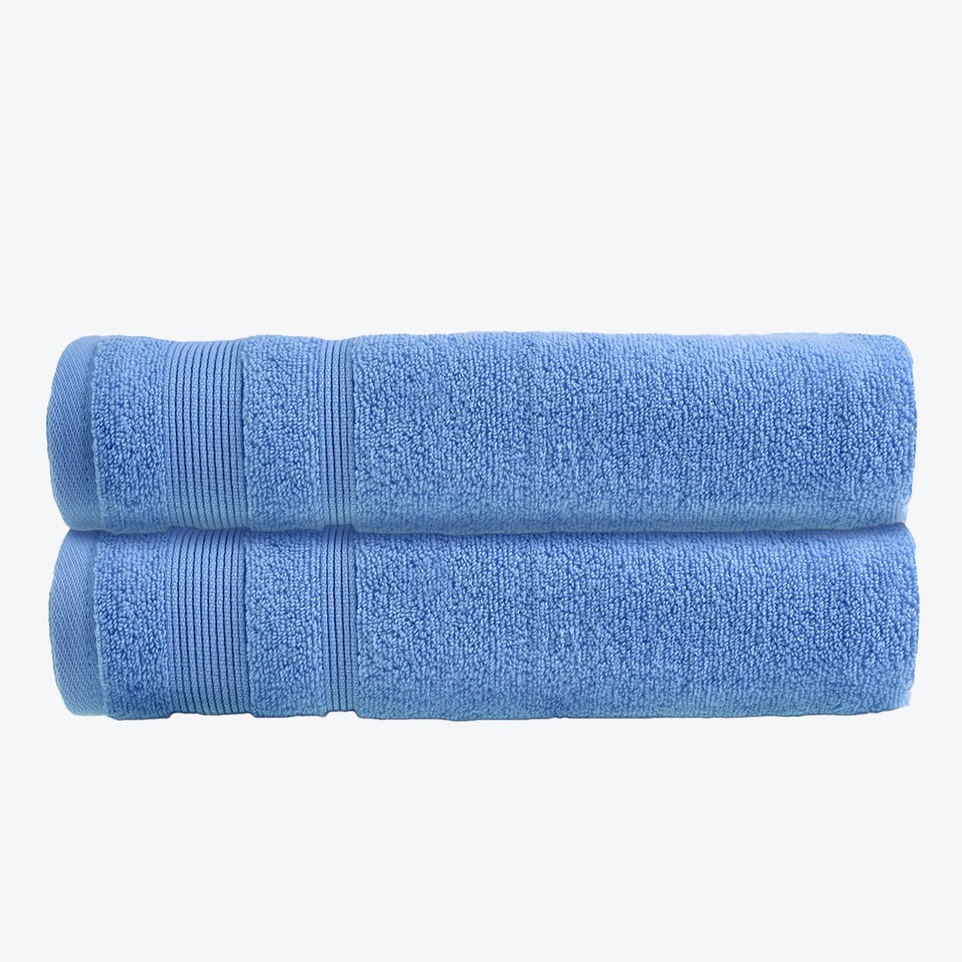 Allure Bath Fashions Cornish Blue Allure Zero Twist Bath Sheet Set, Extra Large Bath Towel, Pack Of 2, 100 X 150Cm, 100% Egyptian Cotton (Cornish Blue)
