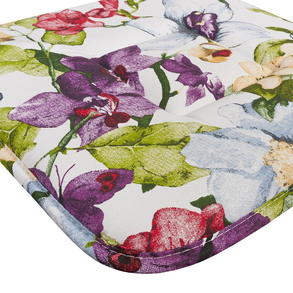 Emmevi Cuscino Sedia In Cotone 40x40cm Sfoderabile - Made In Italy, Mod. AZALEA8E Blu Con Fascia Elastica - 4