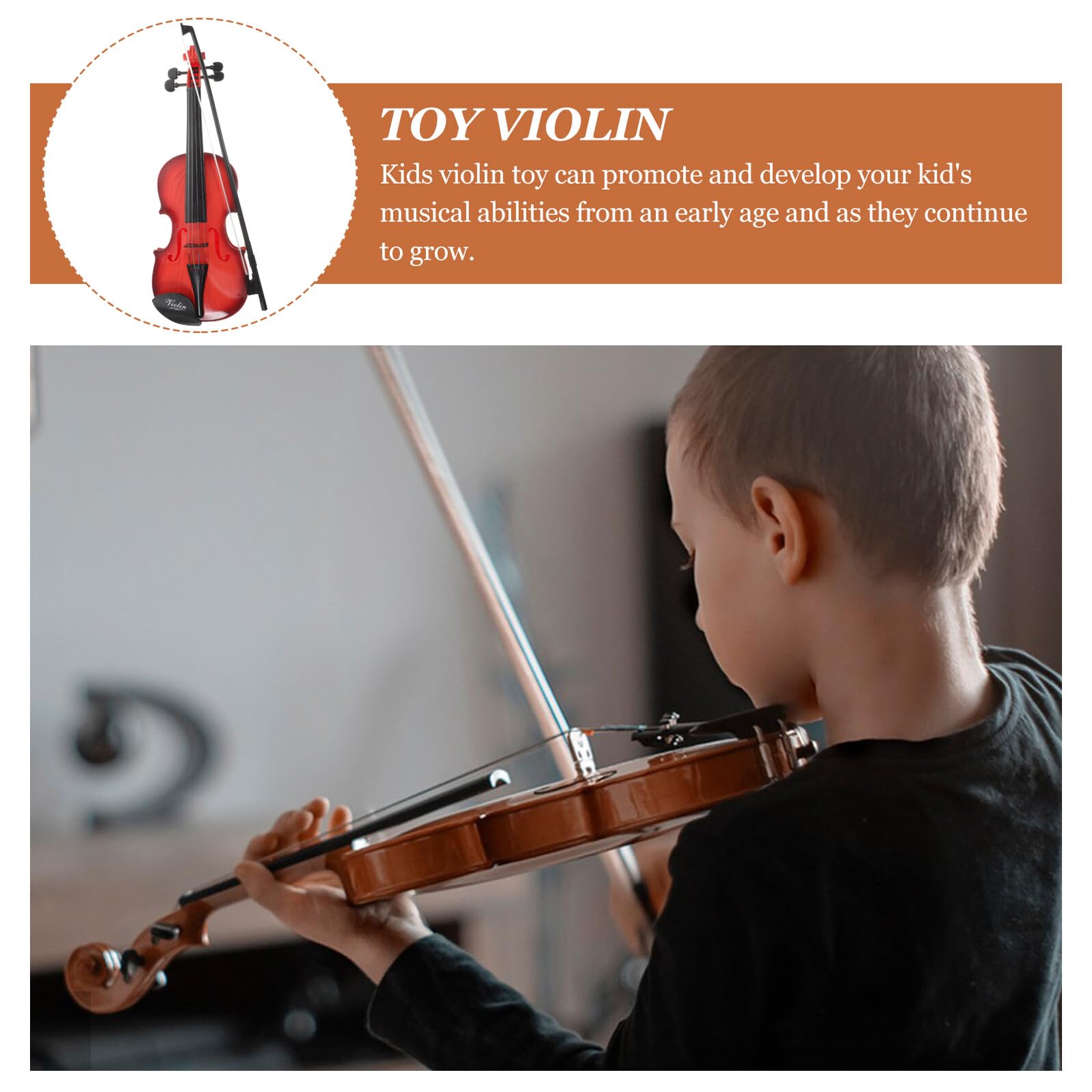 Violino Giocattolo per Educazione Musicale e Regali di Compleanno in Plastica Piccolo e Delicato Strumento Musicale Coltiva Creatività per Bambini
