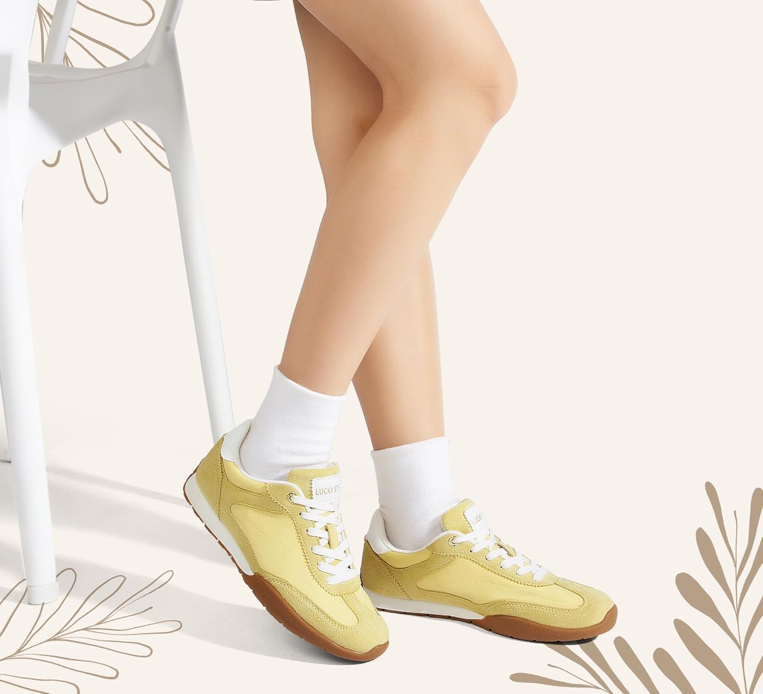 LUCKY STEP Women's Retro Casual Fashion Sneakers Classic Anti-Slip Neutral Walking Shoes Stylish Trainers Tennis Trendy Footwear - Image 3